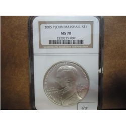 2005-P CHIEF JUSTICE MARSHALL SILVER DOLLAR NGC