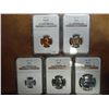 Image 1 : 1961 US SILVER PROOF SET ALL  NGC SLABS