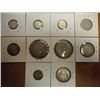 Image 2 : 10 ASSORTED SILVER COINS SEE DESCRIPTION