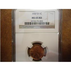 1937-D LINCOLN CENT NGC MS65RD