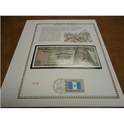 1989 GUATEMALA 50 CENTAVOS CRISP UNC & STAMP SET