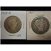 Image 1 : 1905-O & 1911 BARBER HALF DOLLARS