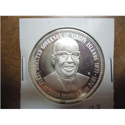 1 OZ. SILVER ROUND 1ST ELECTED GOVERNOR OF VIRGIN