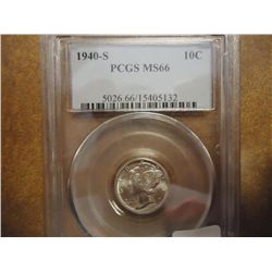 1940-S MERCURY DIME PCGS MS66