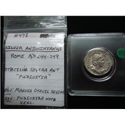244-249 A.D. SILVER ANTONINIANUS ANCIENT COIN AU