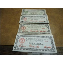 2,5,10 & 20 WWII PHILIPINNES GUERRILLA MONEY