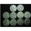 Image 1 : 10 ASSORTED 35% SILVER JEFFERSON WAR NICKELS