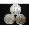 Image 1 : 1942-D,43 & 45 WALKING LIBERTY HALF DOLLARS