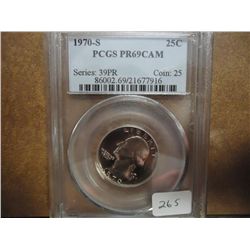 1970-S WASHINGTON QUARTER PCGS PR69 CAM