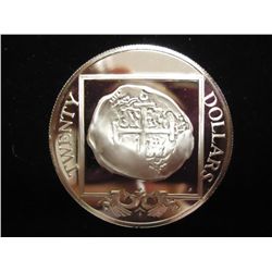 1985 BRITISH VIRGIN ISLANDS SILVER PROOF $20