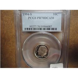 1994-S ROOSEVELT DIME PCGS PR70 DCAM