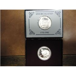 1982 D & S WASHINGTON COMMEMORATIVE HALVES