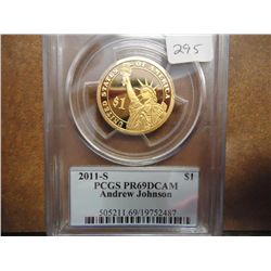 2011-S JOHNSON DOLLAR PCGS PR69 DCAM