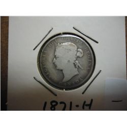 1871-H CANADA SILVER 25 CENTS