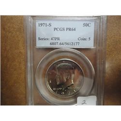 1971-S KENNEDY HALF DOLLAR PCGS PR64