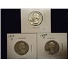 Image 1 : 1957,58-D & 59-D WASHINGTON SILVER QUARTERS