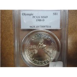 1988-D OLYMPIC SILVER DOLLAR PCGS MS69