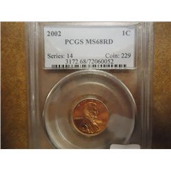 2002 LINCOLN CENT PCGS MS68RD
