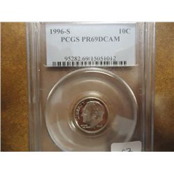 1996-S ROOSEVELT DIME PCGS PR69 DCAM