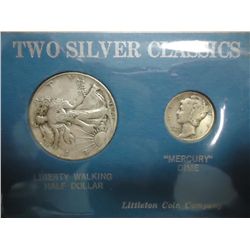 MERCURY DIME AND WALKING LIBERTY HALF DOLLAR