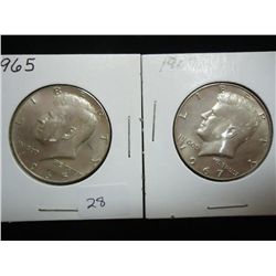 1965 & 1967 40% SILVER KENNEDY HALF DOLLARS