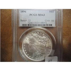 1896 MORGAN SILVER DOLLAR PCGS MS63