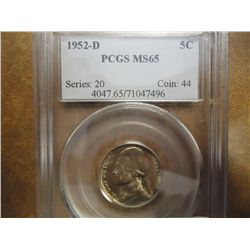 1952-D JEFFERSON NICKEL PCGS MS65