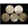 Image 2 : 5 ASSORTED 40% SILVER KENNEDY HALF DOLLARS