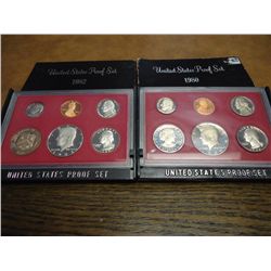 1980 & 1982 US PROOF SETS (WITH BOXES)