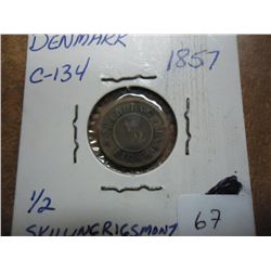 1857 DENMARK 1/2 SKILLING