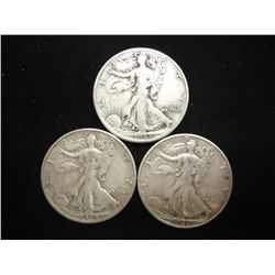 1943,44-S & 46 WALKING LIBERTY HALF DOLLARS