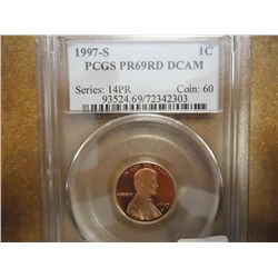 1997-S LINCOLN CENT PCGS PR69RD DCAM