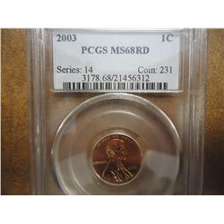 2003 LINCOLN CENT PCGS MS68RD