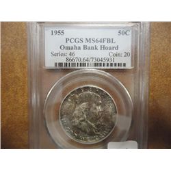 1955 FRANKLIN HALF DOLLAR PCGS MS64 FBL