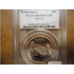1991-S MT. RUSHMORE HALF DOLLAR PCGS PR69 DCAM