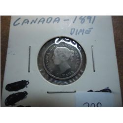 1891 CANADA SILVER 10 CENTS