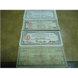 2,5,10 & 20 PESO WWII PHILIPINNES GUERRILLA MONEY