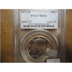 1971-D KENNEDY HALF DOLLAR PCGS MS66
