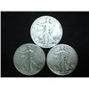 Image 1 : 1942,43 & 44 WALKING LIBERTY HALF DOLLARS