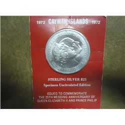 1972 CAYMAN ISLANDS SILVER SPECIMEN UNC $25