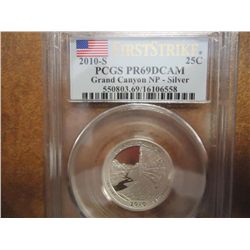 2010-S SILVER GRAND CANYON QUARTER PCGS PR69 DCAM