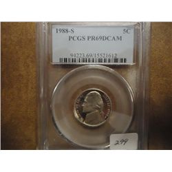 1988-S JEFFERSON NICKEL PCGS PR69 DCAM