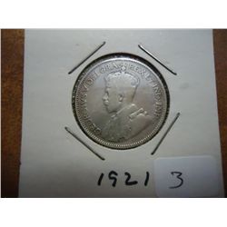 1921 CANADA SILVER 25 CENTS