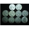 Image 1 : 10 ASSORTED 35% SILVER JEFFERSON WAR NICKELS