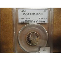 1995-S JEFFERSON NICKEL PCGS PR69 DCAM