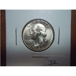 1954-S WASHINGTON SILVER QUARTER (UNC)