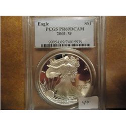 2001-W AMERICAN SILVER EAGLE PCGS PR69 DCAM