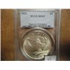 Image 1 : 1923 PEACE SILVER DOLLAR PCGS MS62