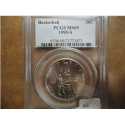 1995-S BASKETBALL COMMEMORATIVE HALF PCGS MS69