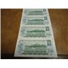 Image 2 : 4-1973 CANADA $1 BILLS CRISP UNC SERIAL # PREFIXES